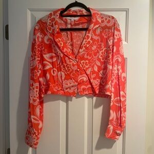 Olivaceous Orange Flower Print Top